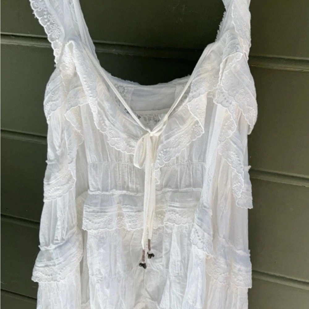 Free People White Lace Bohemian Romper